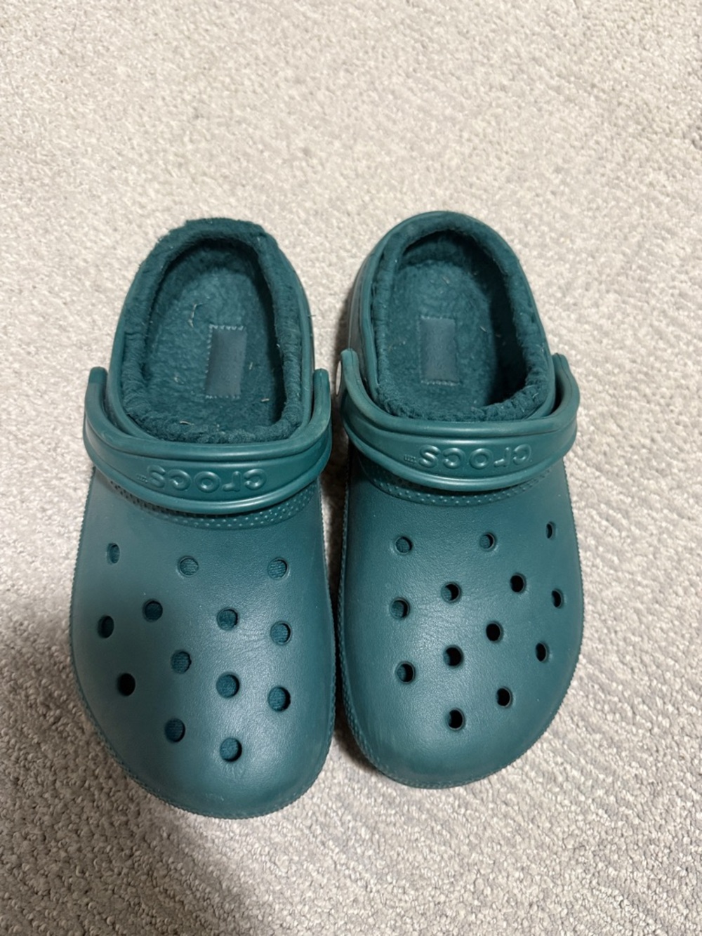 CROCS adults Teal Fuzzy-Lined Clog